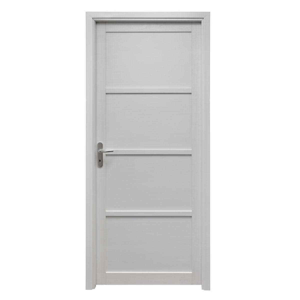 Bloc Porte Rock Bois Exotique Prépeint Blanc Huisserie 92 Mm Poussant Droit 204x73 Cm