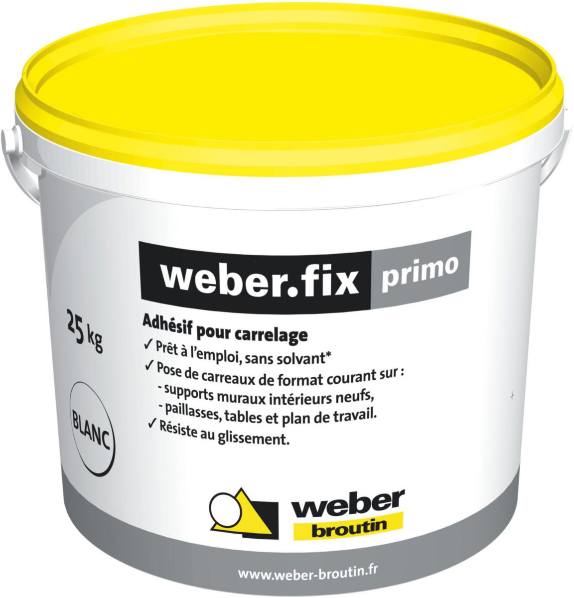 Colle à carrelage weberfix primo pour mur intérieur - seau de 25 kg - WEBER