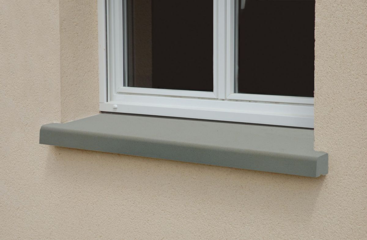 Appui de fenêtre nez arrondi gris largeur 28 cm longueur totale 150 cm ...