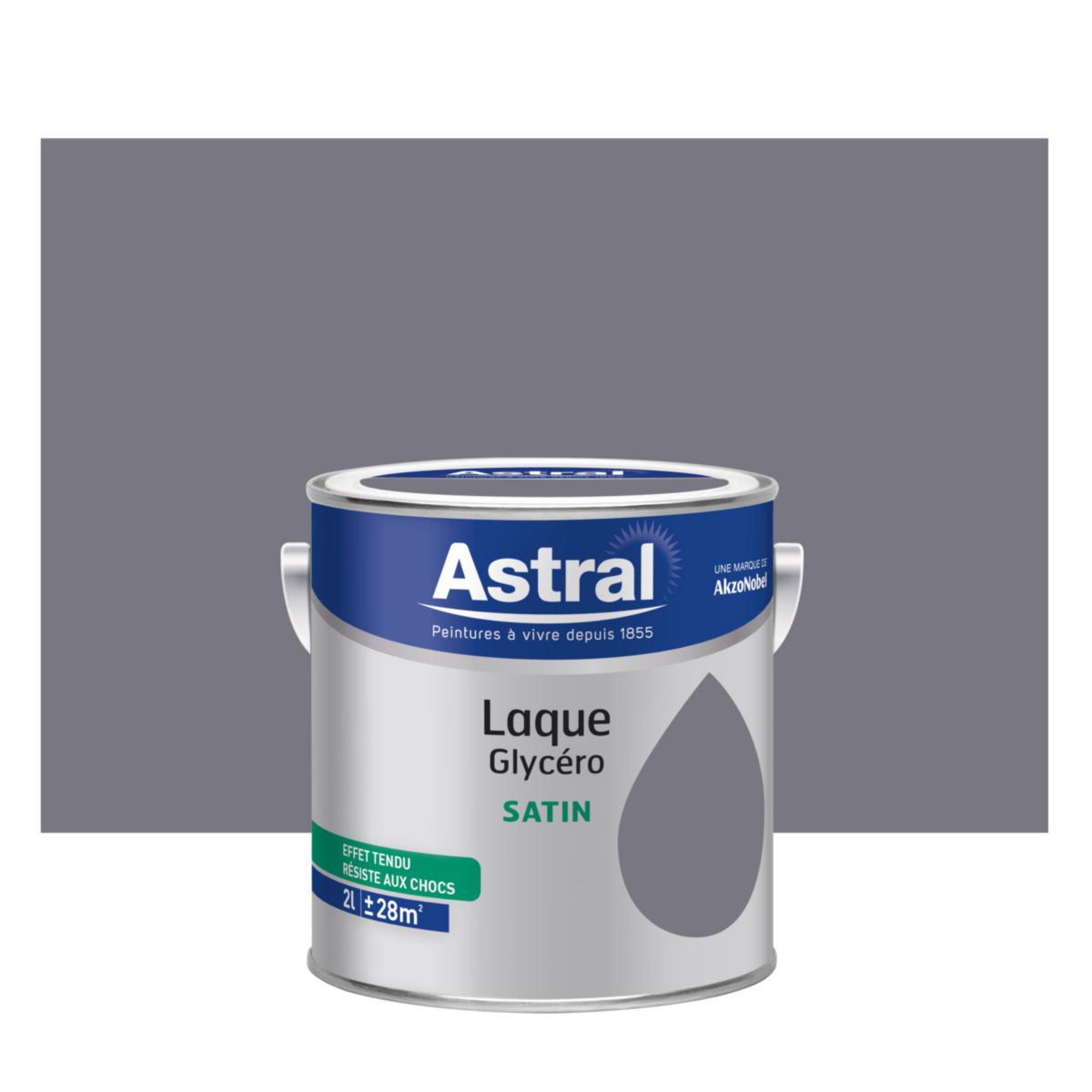 Peinture Astral laqué satin 2 litres gris anthracite - ASTRAL