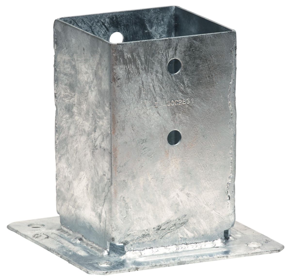 Pied de poteau jardin à boulonner PPJBT acier galvanisé section 70 mm  150 mm