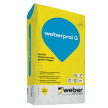 Enduit d'imperméabilisation et décoration weberpral G pour façade neuve - ton pierre claire 015 - sac de 25 kg