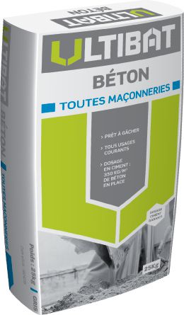 Béton toutes maçonneries - prêt à gâcher - sac de 25 kg - ULTIBAT