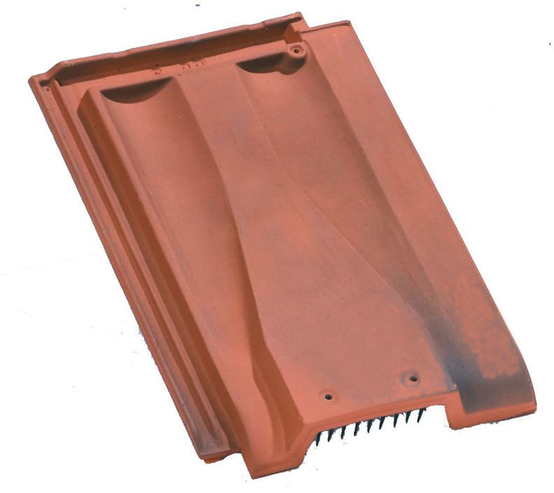 Tuile chatière PV13 / ventilation terre cuite flamme rustique section avec grille 33 cm² teinte