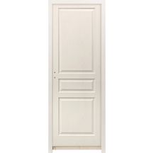 Bloc-porte CLERMONT postformé alvéolaire prépeint 204x83cm droit P à recouvrement - huisserie de 88 résineux avec joint - serrure clé L axe à 50mm - emballé