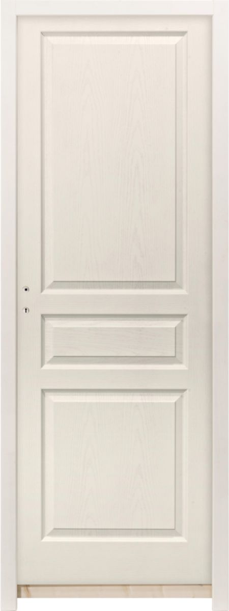 Bloc-porte CLERMONT postformé alvéolaire prépeint 204x83cm droit P à recouvrement - huisserie de 88 résineux avec joint - serrure clé L axe à 50mm - emballé