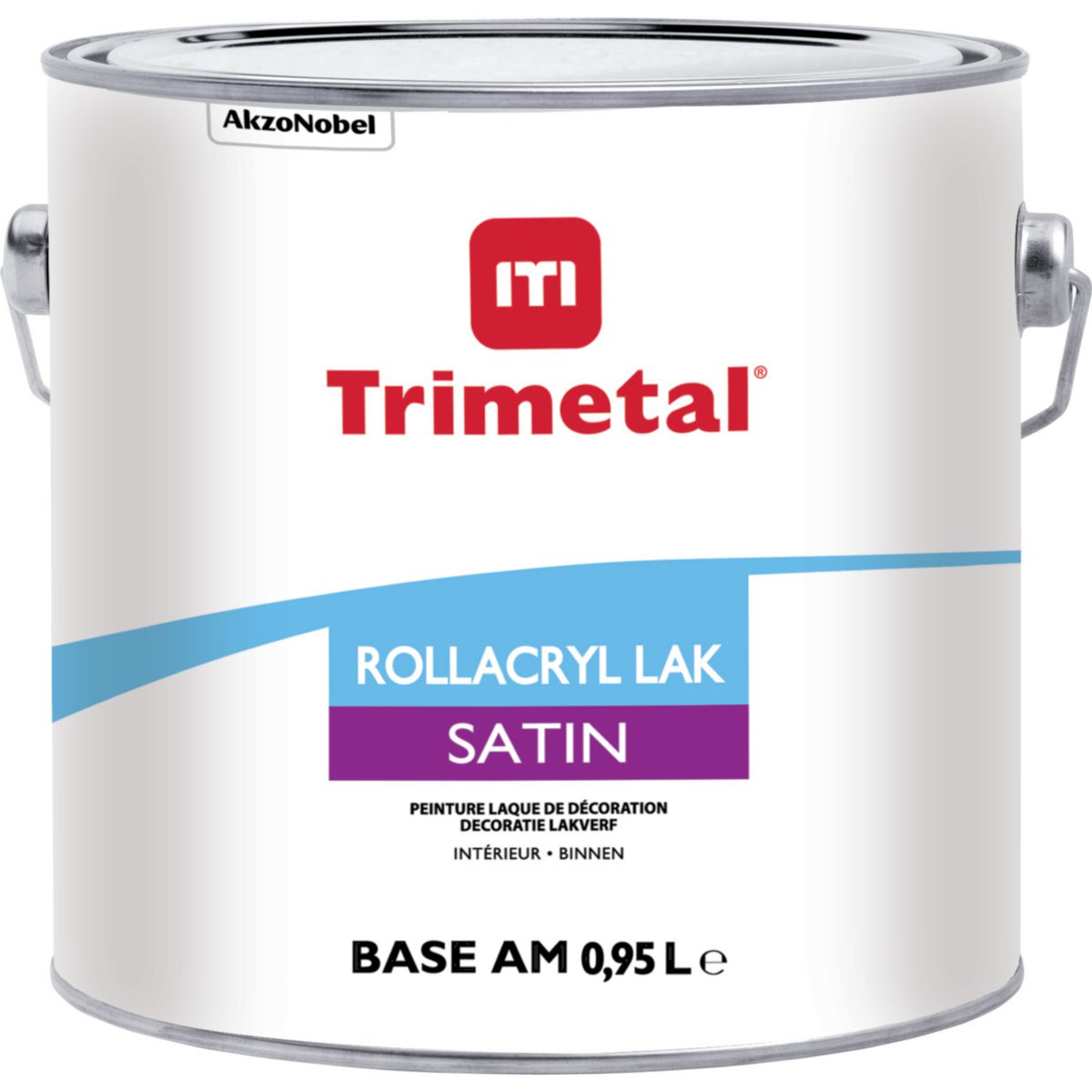 Peinture acrylique intérieur pour boiseries Rollacryl Lak Satin blanc pot de 1 l TRIMETAL