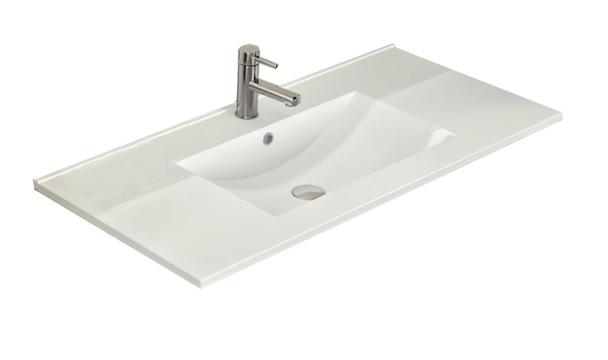 Plan vasque céramique Luna pour meuble vasque Bento L 100 cm réf