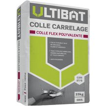 Mortier-colle flex polyvalent intérieur / extérieur - C2S1 ET/G - gris - sac de 25 kg