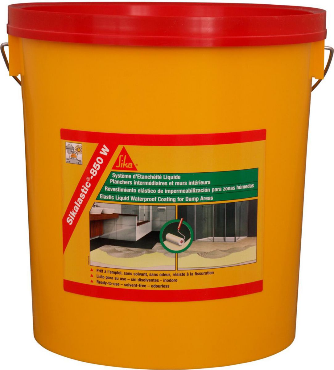 Revêtement d'étanchéité souple SikaLastic-850 W - jaune paille - seau ...