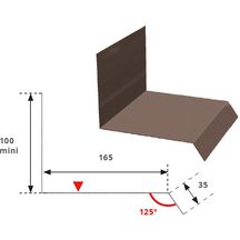 Rive contre mur acier prélaqué bleu gris L. 2,1 m ép. 0,75 mm ref PLIRCMR5008