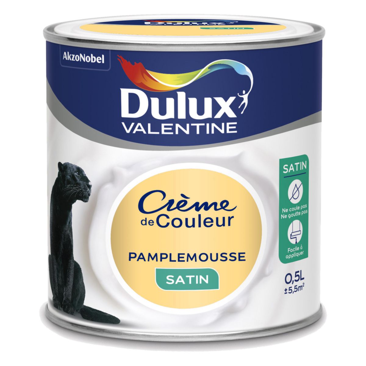 Peinture crème de couleurs monocouche satin pamplemousse 0,5 L DULUX