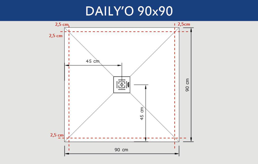 Receveur Alterna Daily'o 140 X 90 Cm Ardoise Blanc Receveur Alterna Daily'O 90 x 90 cm ardoise blanc - ALTERNA