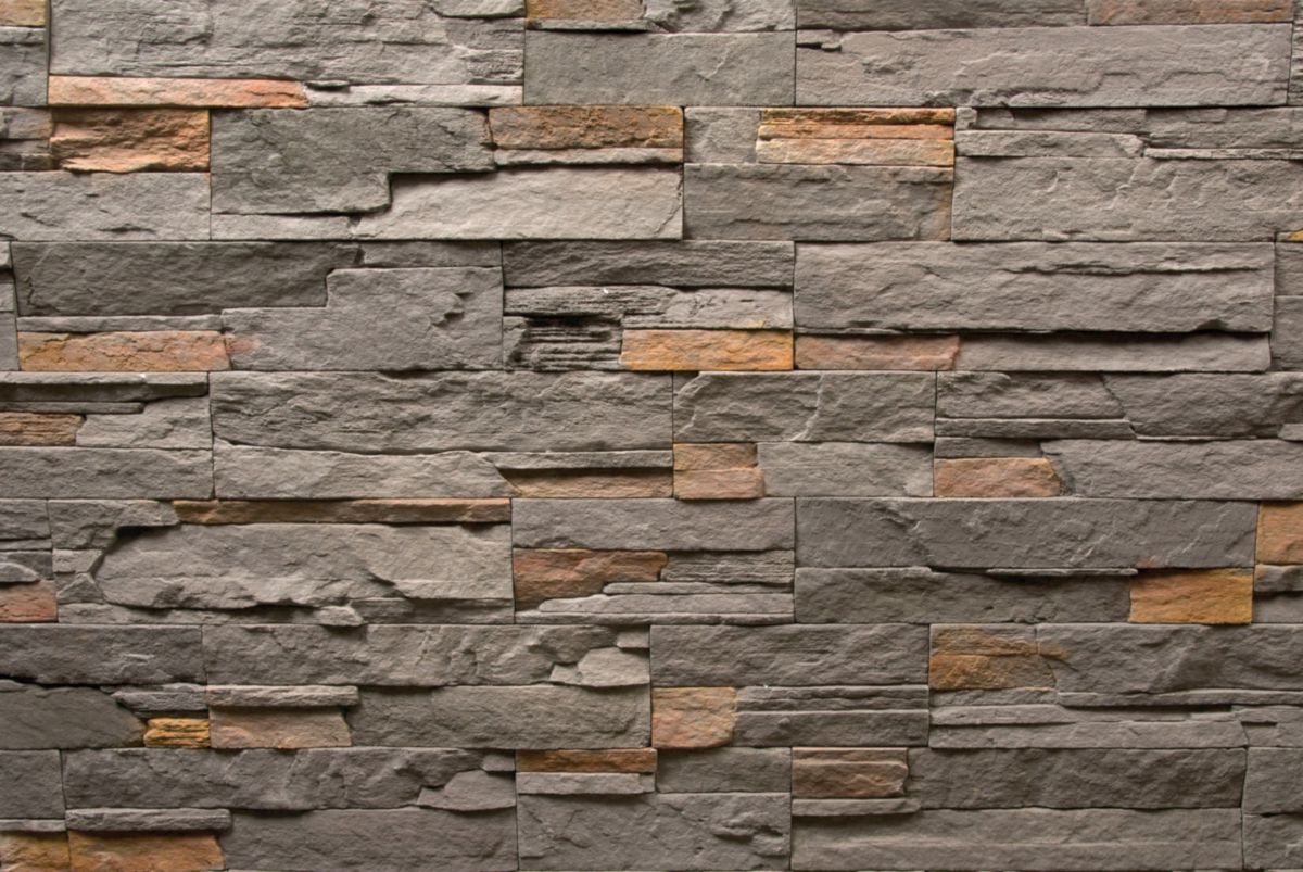 Parement mural extérieur pierre reconstituée Sierra grey - plaquette 20