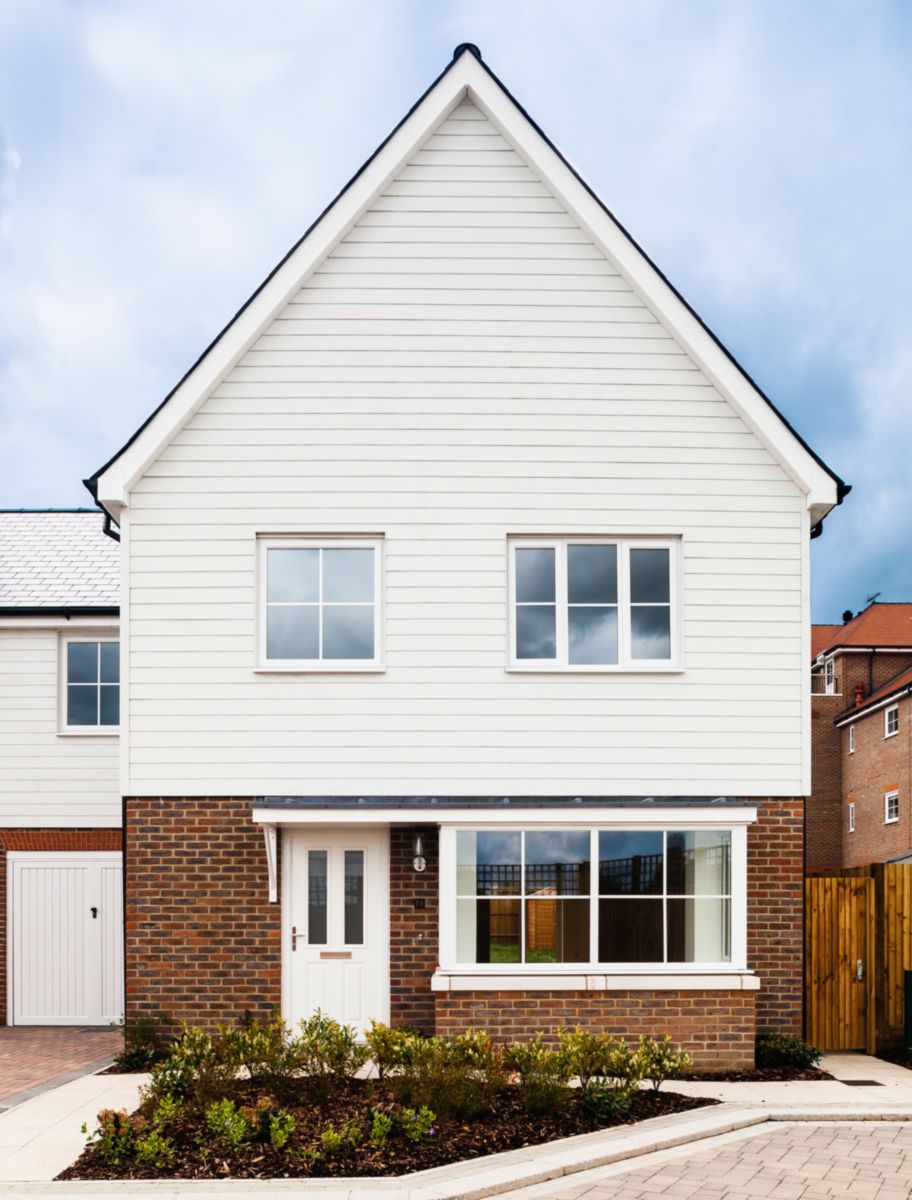 Clin de bardage fibres-ciment Hardie VL Plank finition cedar brume du  matin 11x214x3600 mm