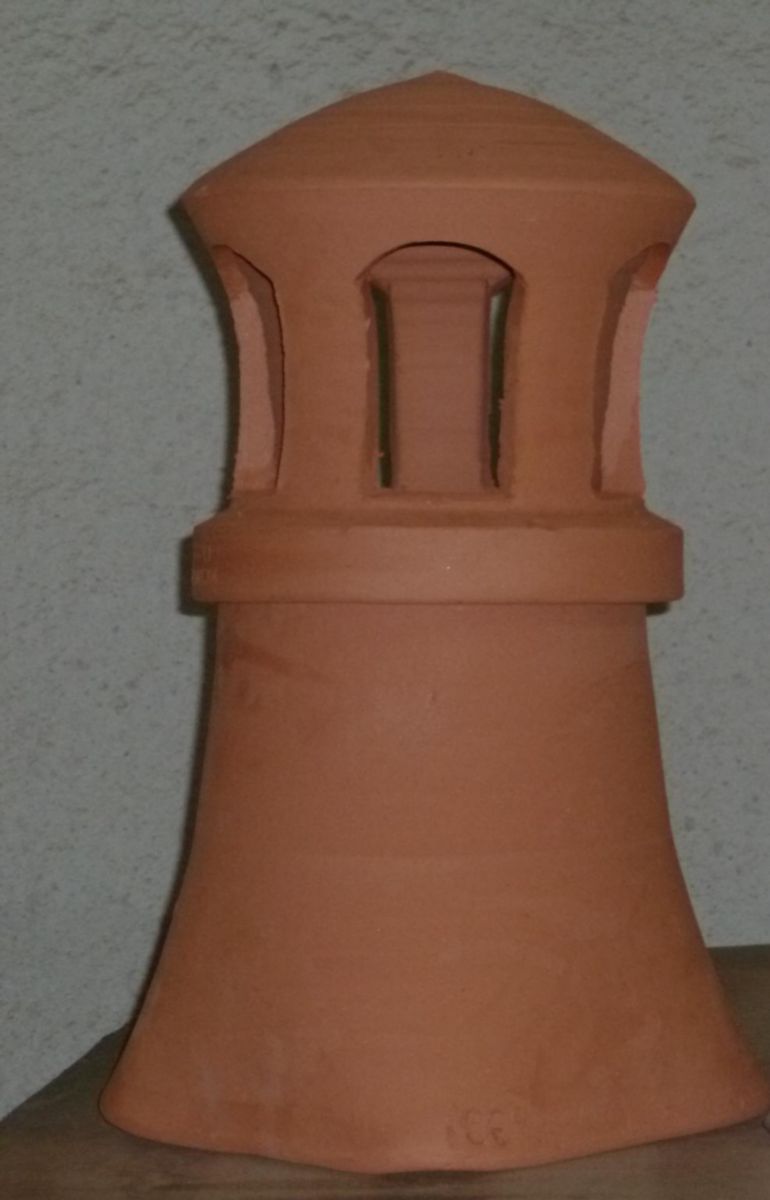 Prix Mitre De Cheminée En Terre Cuite Mitre avec collerette 20x20x33 cm terre cuite - JAMET POTERIE