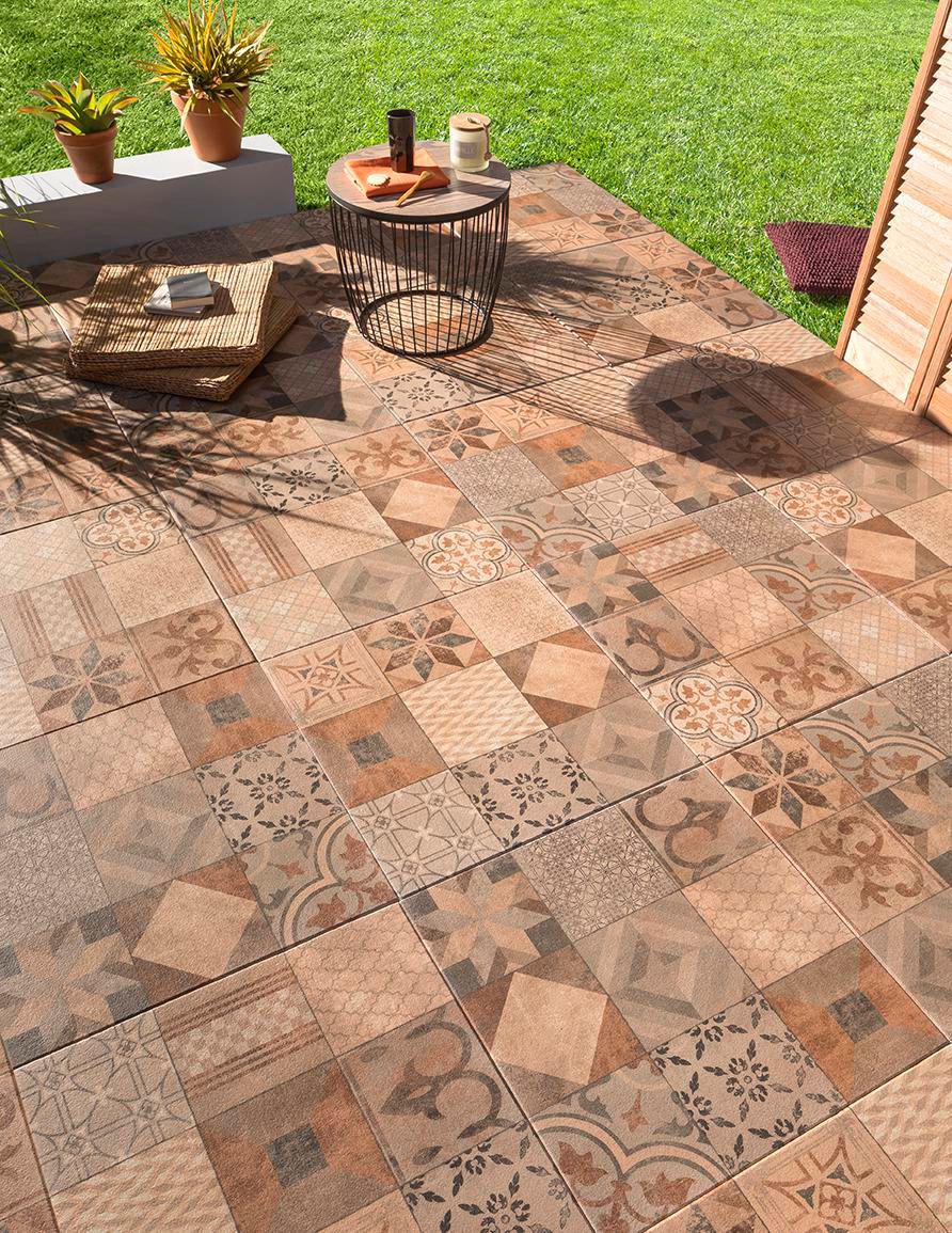Dalle extérieure Design - décor Mosaic Arabica - 60x60x3 cm - ALKERN