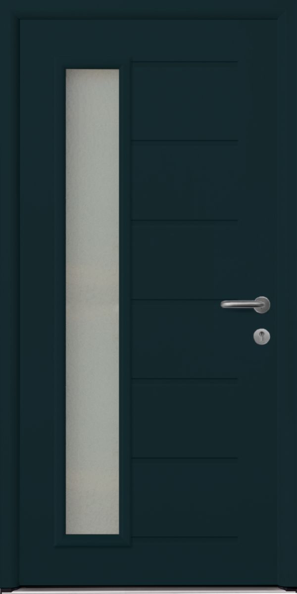 Porte D Entree Metal Europro Motif 025 Ral 7016 L 900 X H 2150 Mm Gauche Poussant Dormant Aluminium 160 Mm Avec Profil De Recouvrement Interieur Dimensions Commande Tubauto