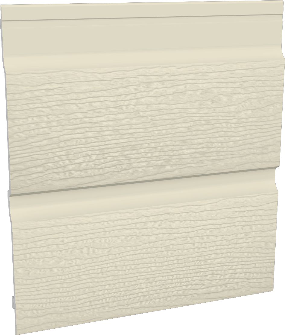 Clin de bardage PVC Finition Fortex double clin crème texturé L. 5