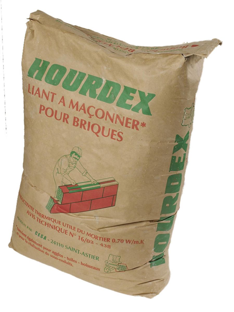 Liant à base de chaux Hourdex pour Eco'Bric et Thermo'bric sac de 35kg - BIO'BRIC