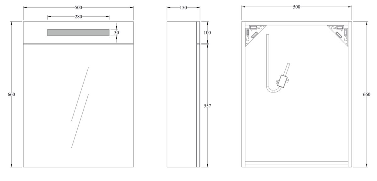 Armoire de toilette SEDUCTA 50 cm avec éclairage LED ALTERNA