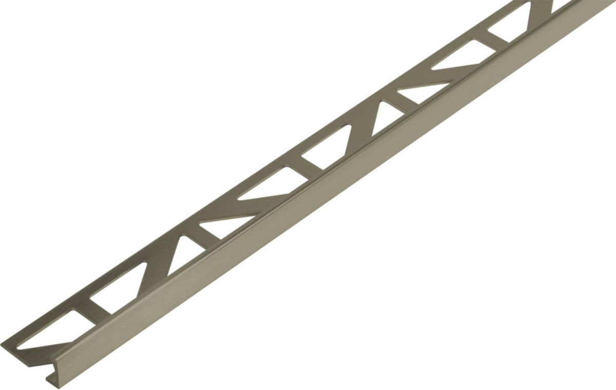 Profilé de finition chant droit Durosol - aluminium anodisé - ton titane - H. 12,5 mm - L. 2,5 m