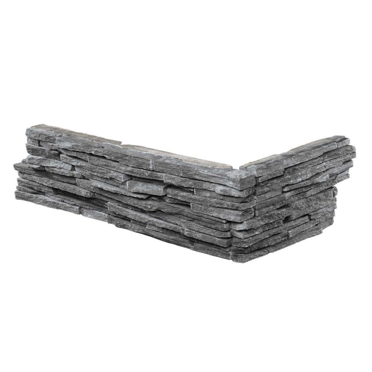 Plaquette de parement d'angle long Stonepanel jet noir lame fine 20 x 61 x 9 cm 1  boîte = 1 angle = 2 pièces 2000051704