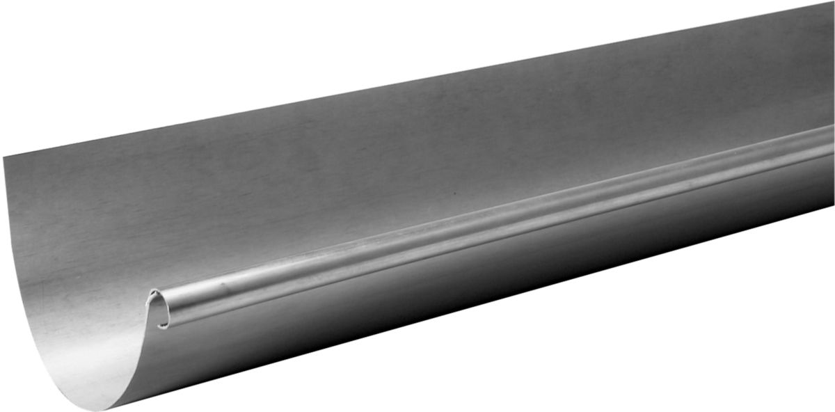Gouttière demi ronde développement 25 zinc naturel longueur 4m