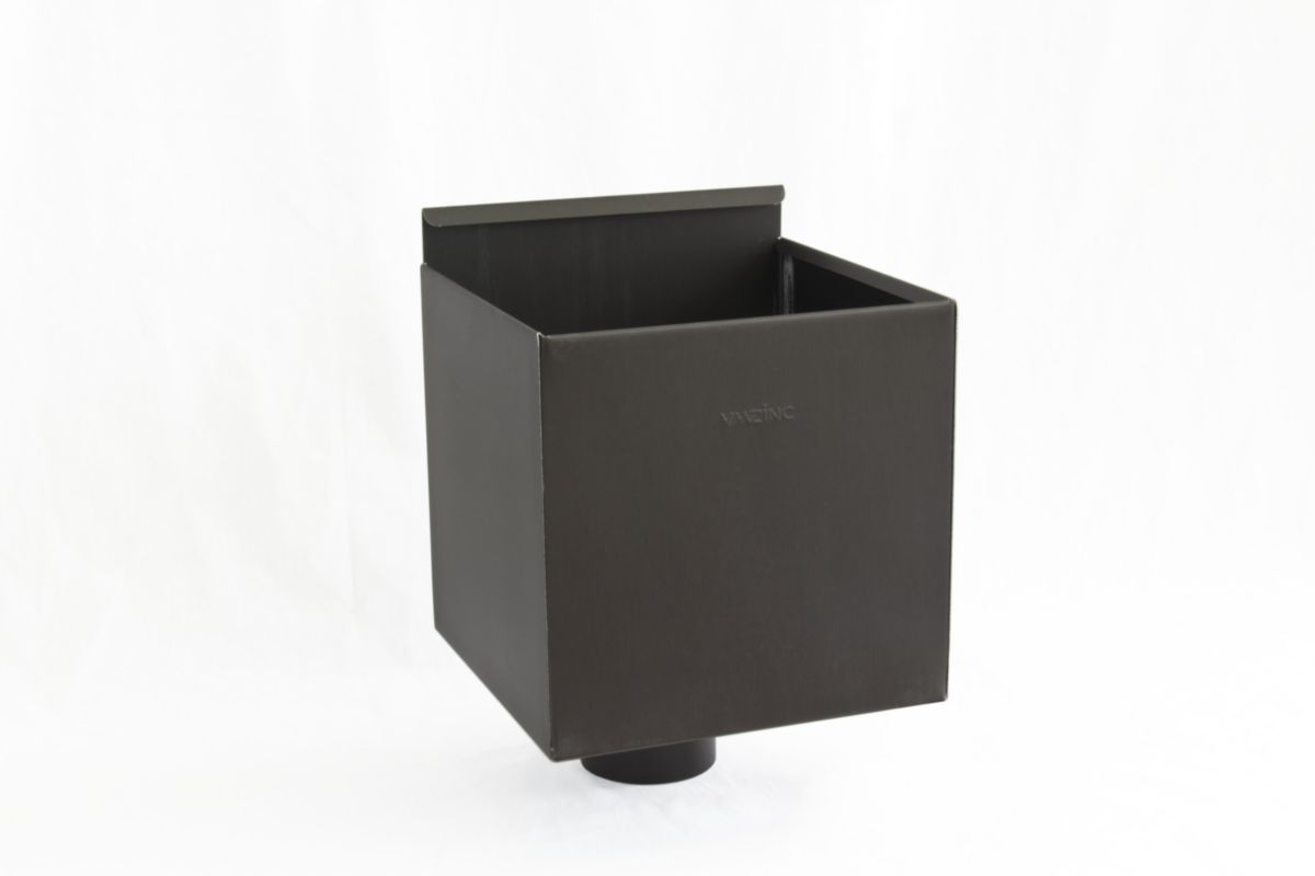 Cuvette carrée anthrazinc 220x220x220 mm Ø 100 mm VMZINC