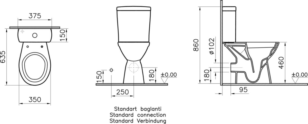 Alterna Cuvette Wc Dimension Pack WC Suspendu Sans Bride à Sortie